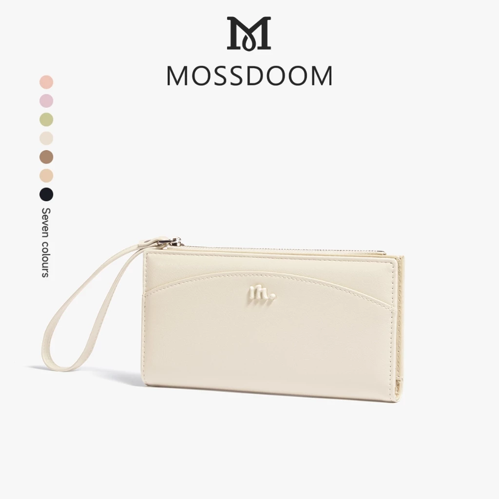 MOSSDOOM Sorea Wallet Ví dài nữ Khe cắm nhiều thẻ có khóa kéo cầm tay có dây đeo cổ tay Đơn giản và sành điệu
