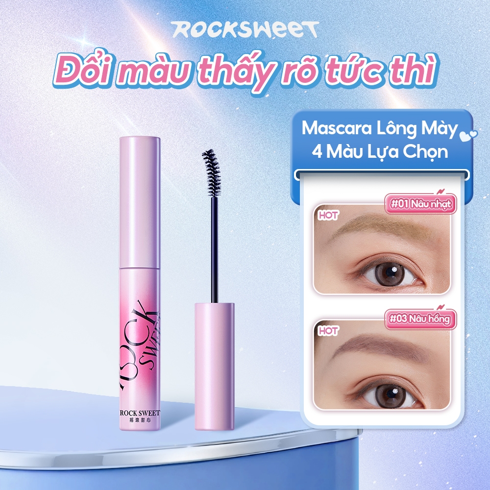 ROCKSWEET RS Eyebrow Mascara Sữa Hồng Nâu (03) – Chống Thấm Nước, Lâu Dài…