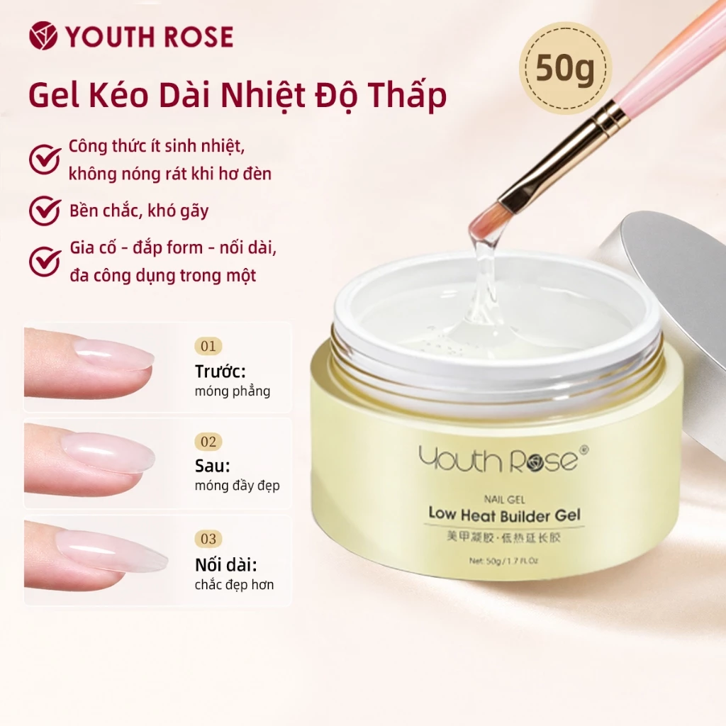 Youth RoseThanh Niên Hoa Hồng Keo Xây Dựng Ba Trong Một Keo Nối Dài Cửa Hàng Móng Tay Chà Chuyên Dụng Niêm Phong Keo Độ Cứng Cao Định Hình Photother