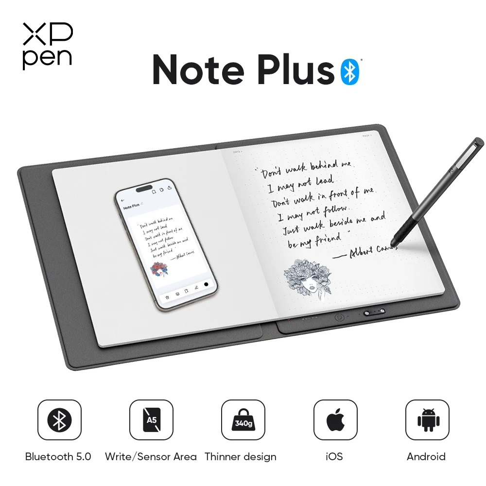 XPPen Note Plus Bluetooth Smart Notebook A5 Size Điện tử NotePad Chữ viết tay miễn phí Dễ dàng chia