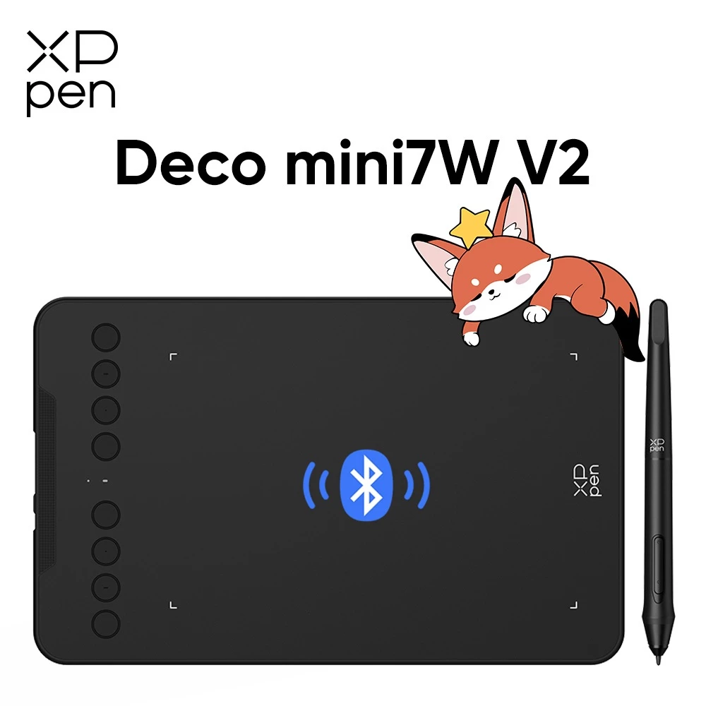 Máy tính bảng vẽ không dây XPPen Deco mini7W V2 Máy tính bảng đồ họa cho Android & PC với bút cấp độ 16K