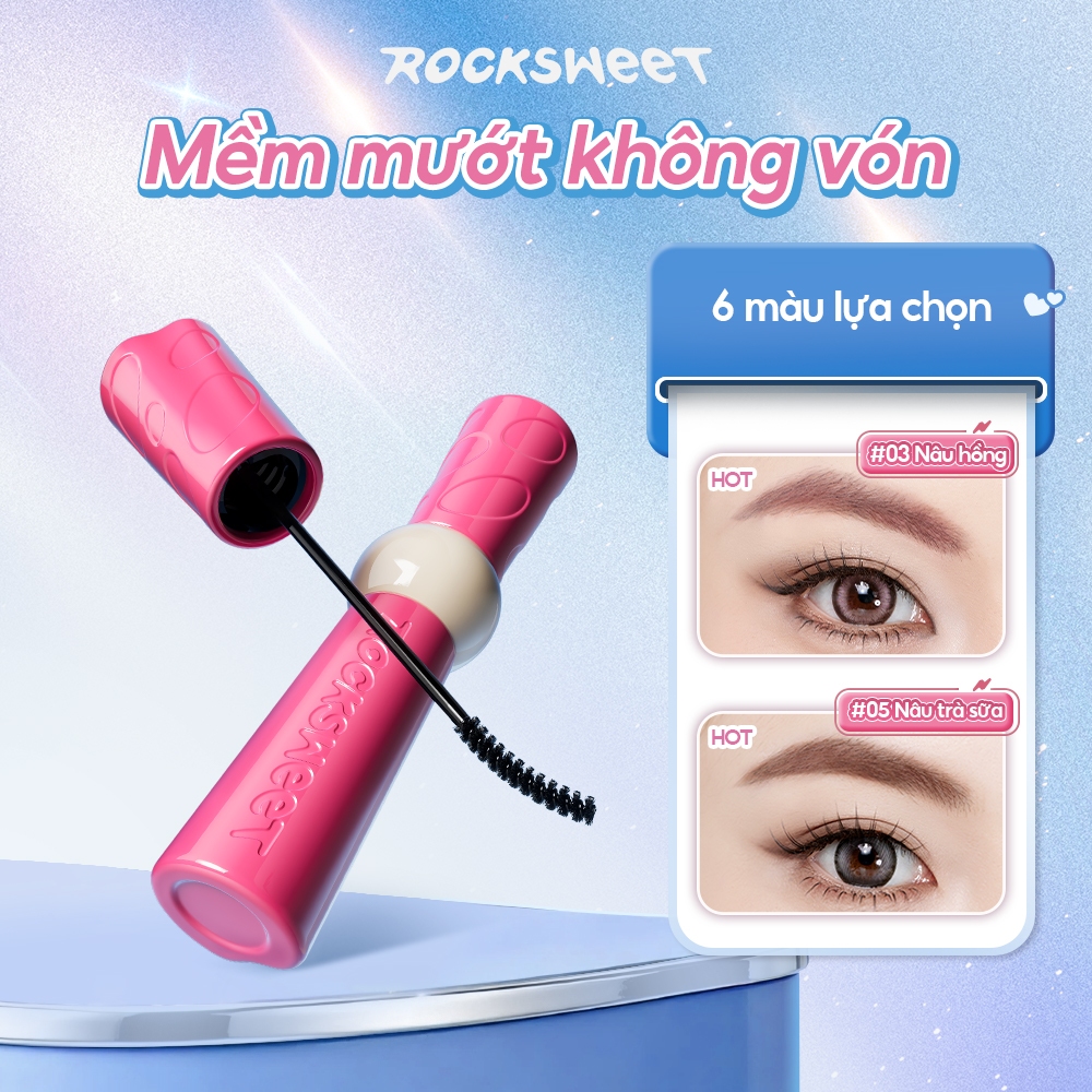 Mascara lông mày RockSweet 2.0, Shade 3, Velvet Matte Finish, Chống thấm nước…