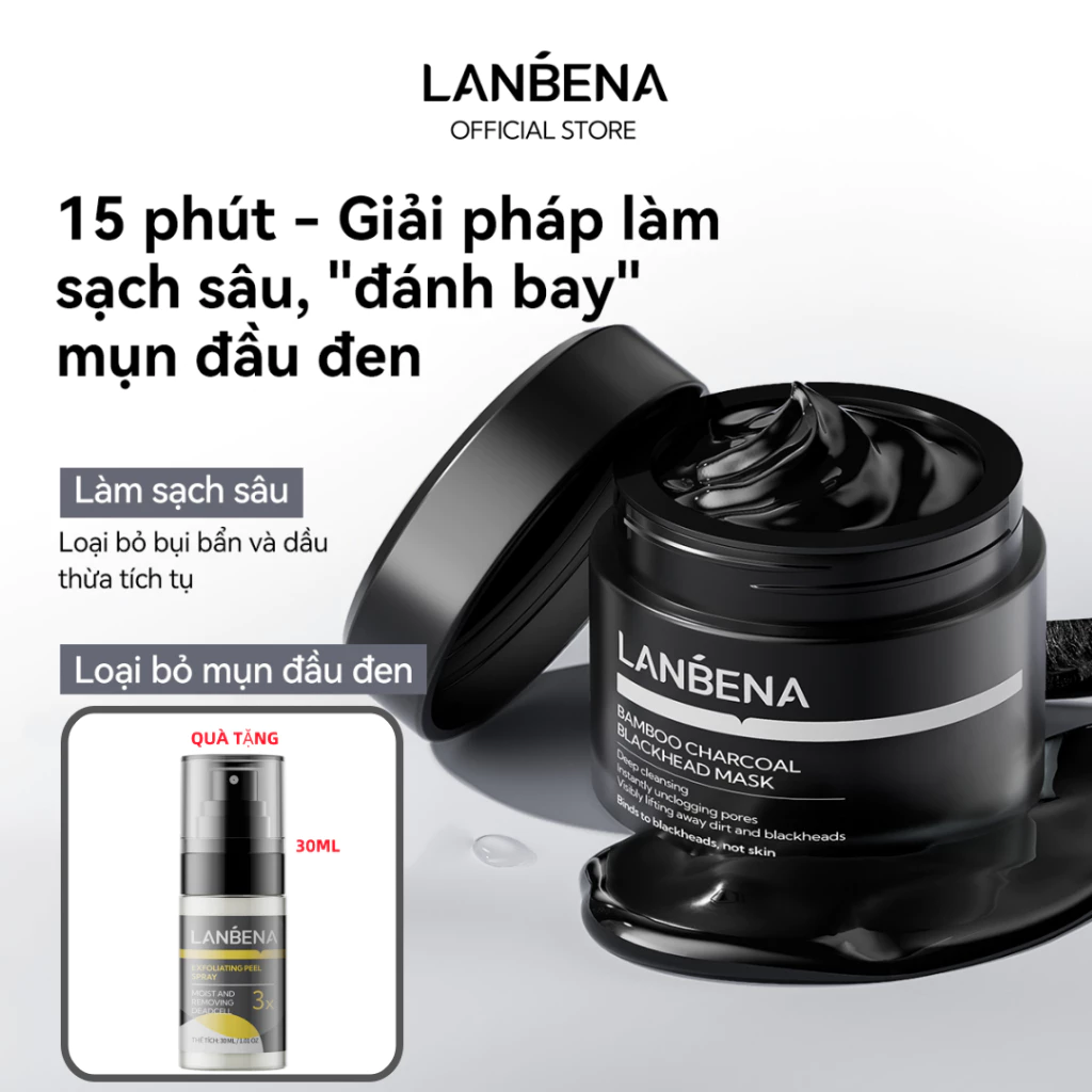 LANBENA Bamboo Mặt nạ lột mụn mũi (30g)- làm sạch sâu than hoạt tính dưỡng ẩm chăm sóc làn da  Skincare