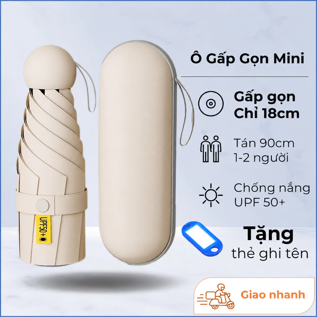 Ô Mini Bỏ Túi Bảo Vệ UV Nhỏ Gọn Di Động Gấp Mưa Ô Mini Thể Thao & Ngoài Trời