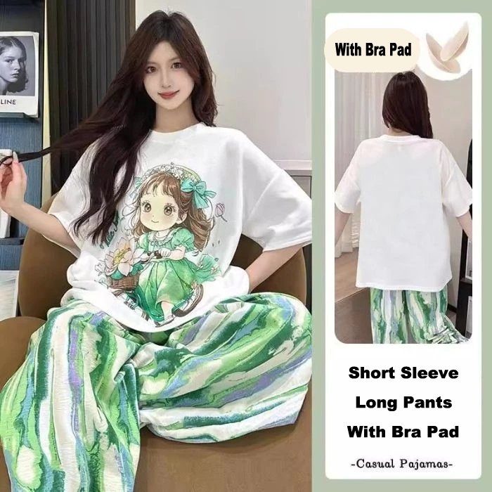 Khuyến Mãi Mới Nữ Tay Ngắn Bộ Đồ Ngủ Ẩm Xẻng Nữ Đồ Ngủ Dễ Thương Bộ Đồ Ngủ Nữ