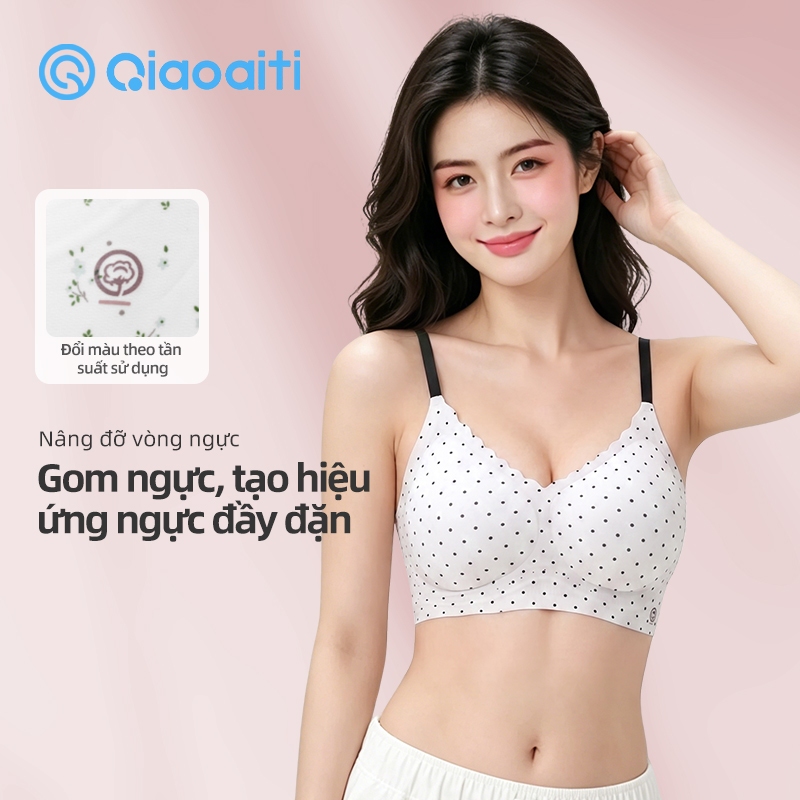 Qiaoaiti Áo Bra Nữ Áo Lót Nhãn Sinh Học Hương Sơn Trà Không Gọng Chất Su Cao…