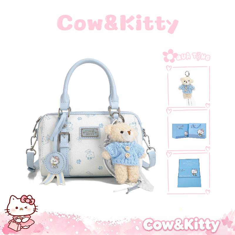 Túi Boston dành cho nữ Cow&Kitty/BORRY ROSA Túi xách dễ thương và đa năng Quà…