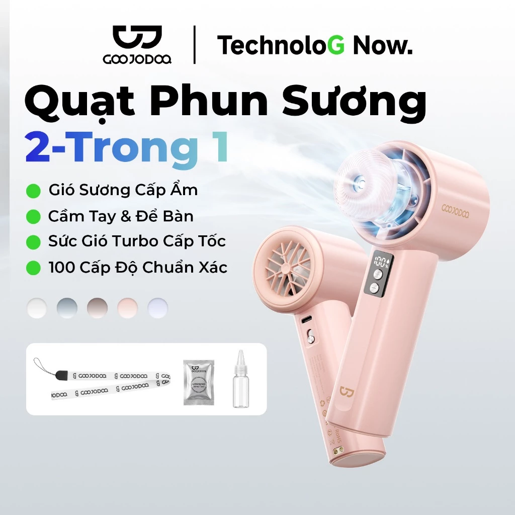 GOOJODOQ Quạt phun sương Hydrating Mini cầm tay cầm tay gió mạnh tốc độ cao GFS030