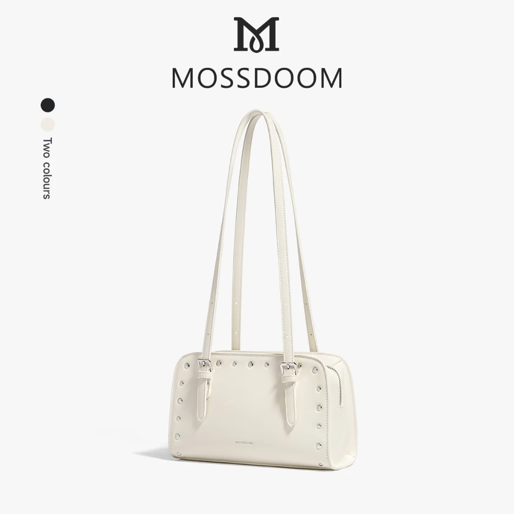 MOSSDOOM Veyla Bag Túi đeo vai có đinh tán thanh lịch dành cho nữ Túi Tote nách tối giản Túi xách thời trang để làm việc & sử dụng hàng ngày