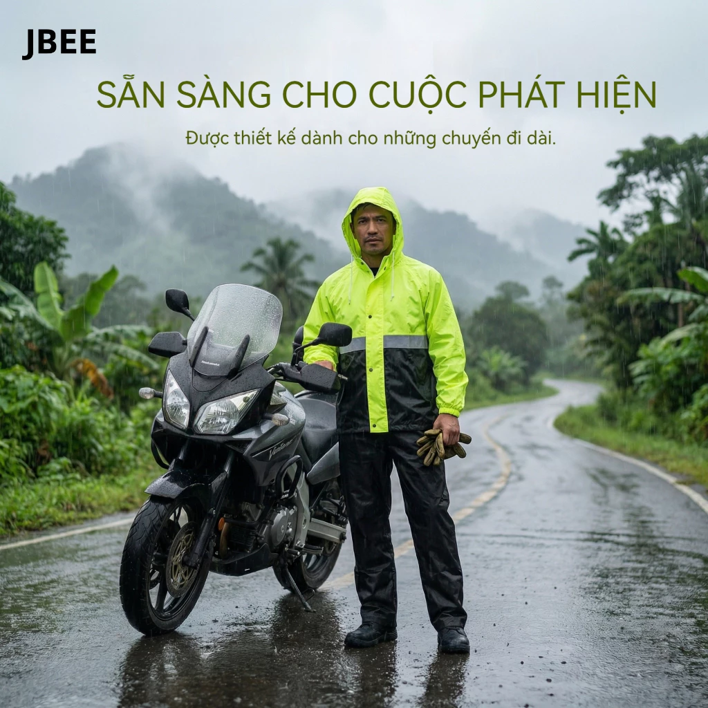 JBEE F0963 Bộ áo mưa thời trang mới Đa năng đi mưa Takeaway Rider Áo mưa