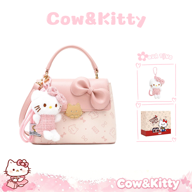 Cow&Kitty/BORRY ROSA Túi xách đeo chéo màu hồng túi giỏ màu hồng có khóa kéo…