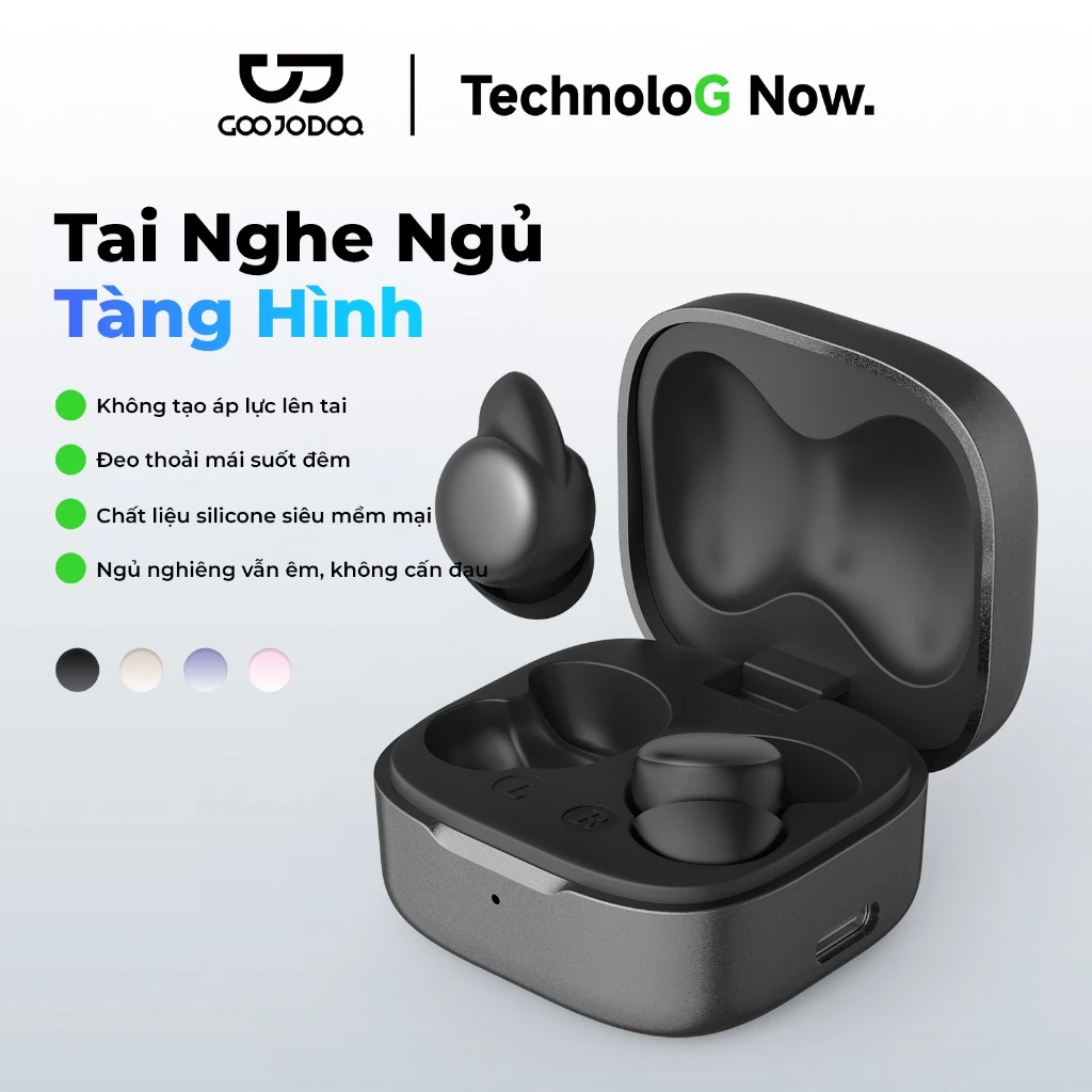 GOOJODOQ Tai nghe Bluetooth ngủ  Tai nghe nhét tai không dây siêu nhẹ Hiệu ứng âm thanh khi ngủ cao cấp