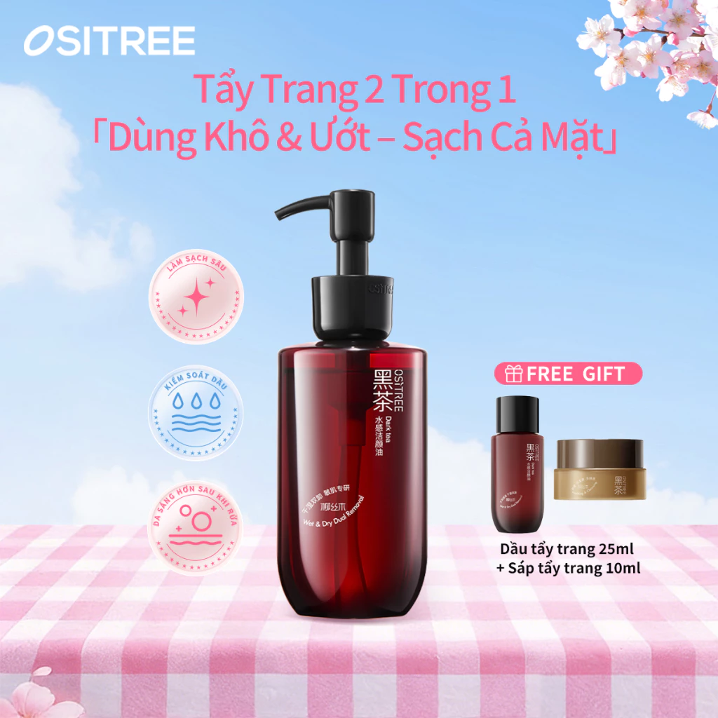 [Ositree x Diệp Lê] Dầu rửa mặt nâng cấp 4.0 Nhẹ nhàng Không gây kích ứng Ướt khô Dễ lau chùi