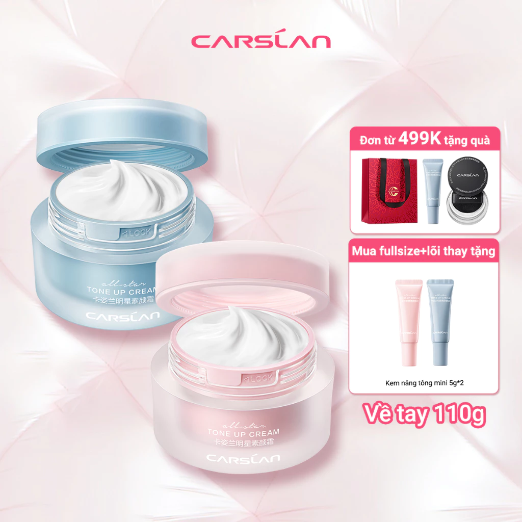 [KOL] Kem nâng tông da Carslan kem lười trang điểm Kem lót che khuyết điểm hiệu quả Makeup nâng tông 50g