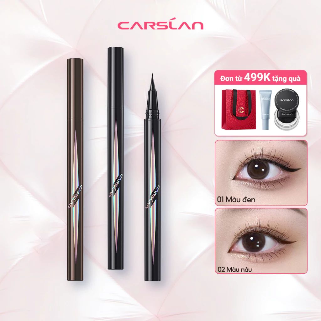 Bút kẻ mắt nước nét mảnh Carslan Không lem trôi suốt 12H 0,55ML