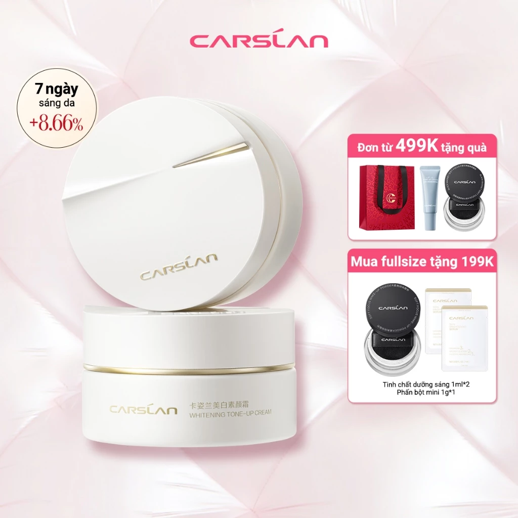 【Lucie】Kem nâng tone Carslan 28 ngày sáng da mờ thâm makeup nhẹ nhàng trong trẻo chỉ trong 10s 50g
