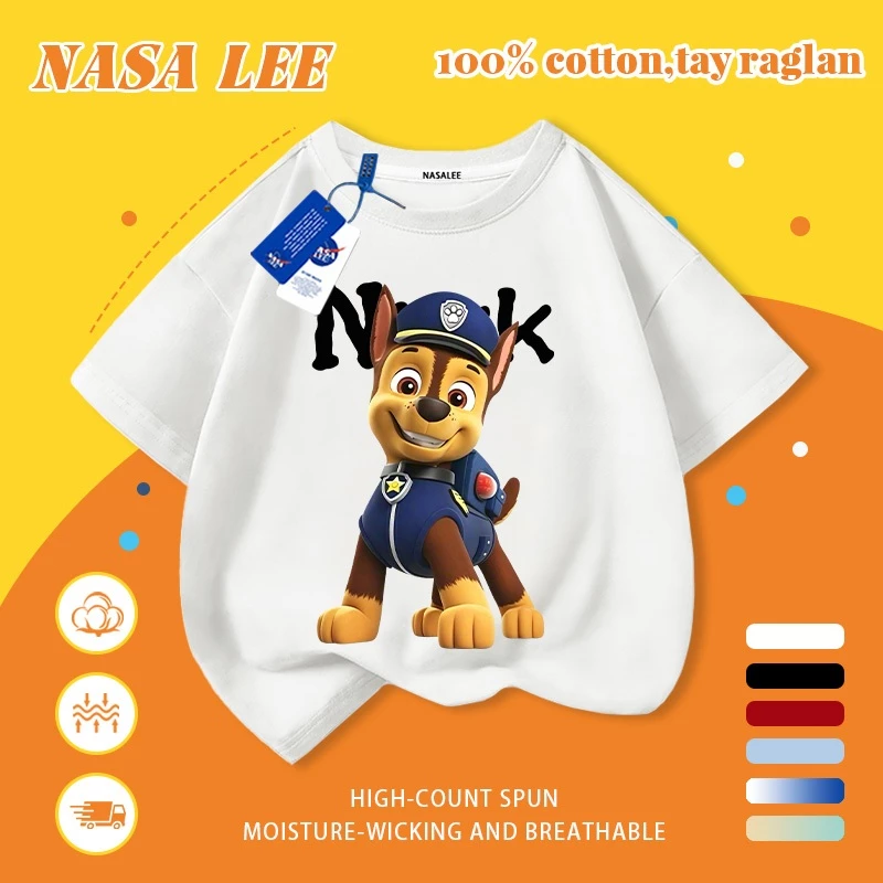 ✨ Cung cấp hàng có sẵn ✨ Áo thun trẻ em in hình hoạt hình của NASA - Hàng mới về!100% Cotton, Phù Hợp Với Thời Trang, Cùng Phong Cách Cho Bé Trai Bé Gái