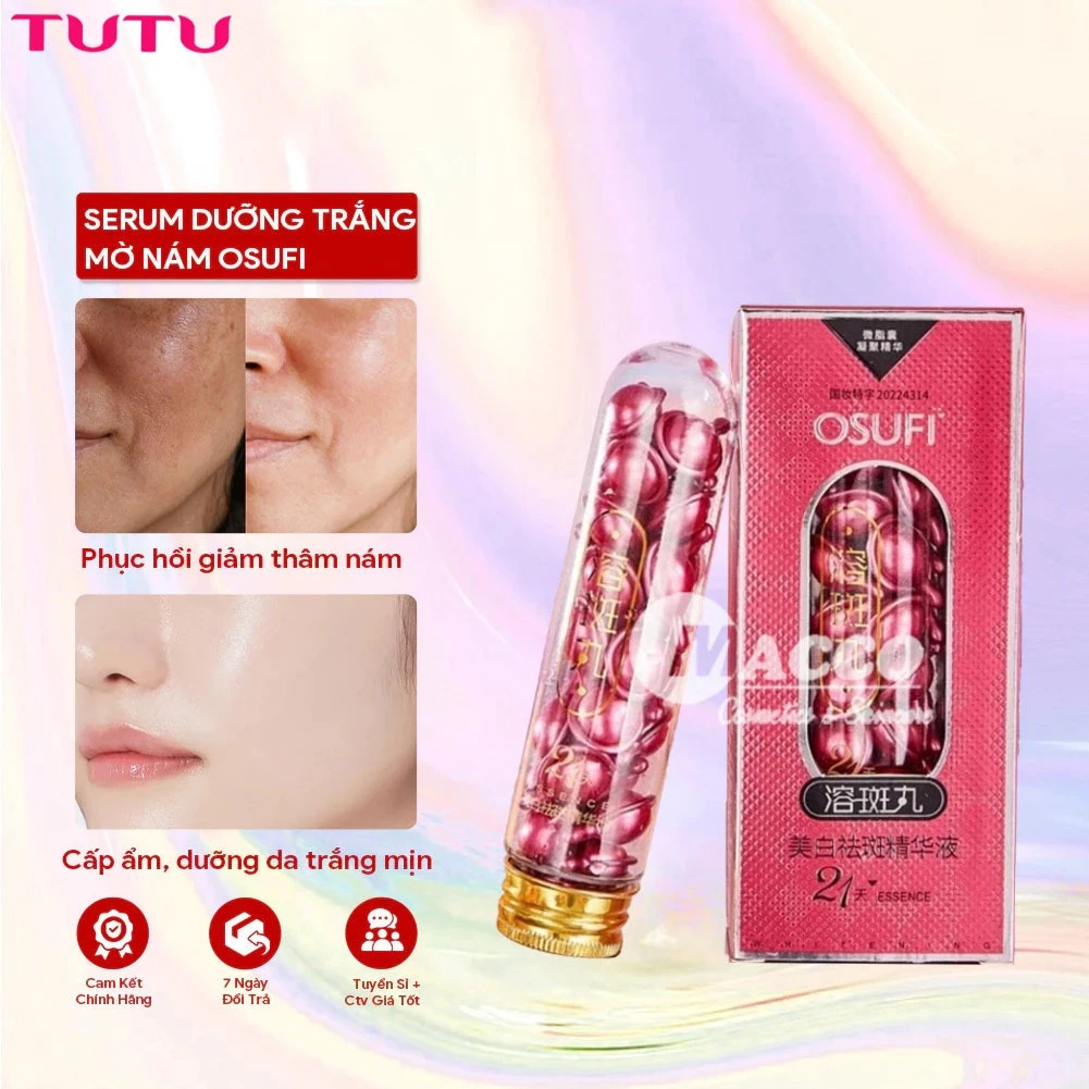 Hộp 21 Viên Tinh Chất Serum OSUFI Cô Đặc Giúp Da Căng Bóng, Trắng Sáng, Đều Màu, Mờ Đốm Nâu