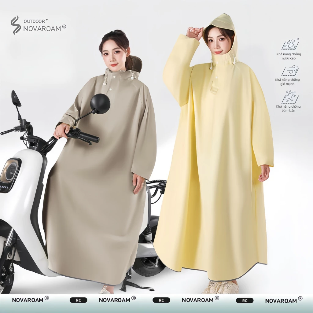 Áo mưa xe điện toàn thân tích hợp mở rộng chống mưa có tay áo riêng biệt đi xe máy đi bộ đường dài đi xe đạp Poncho