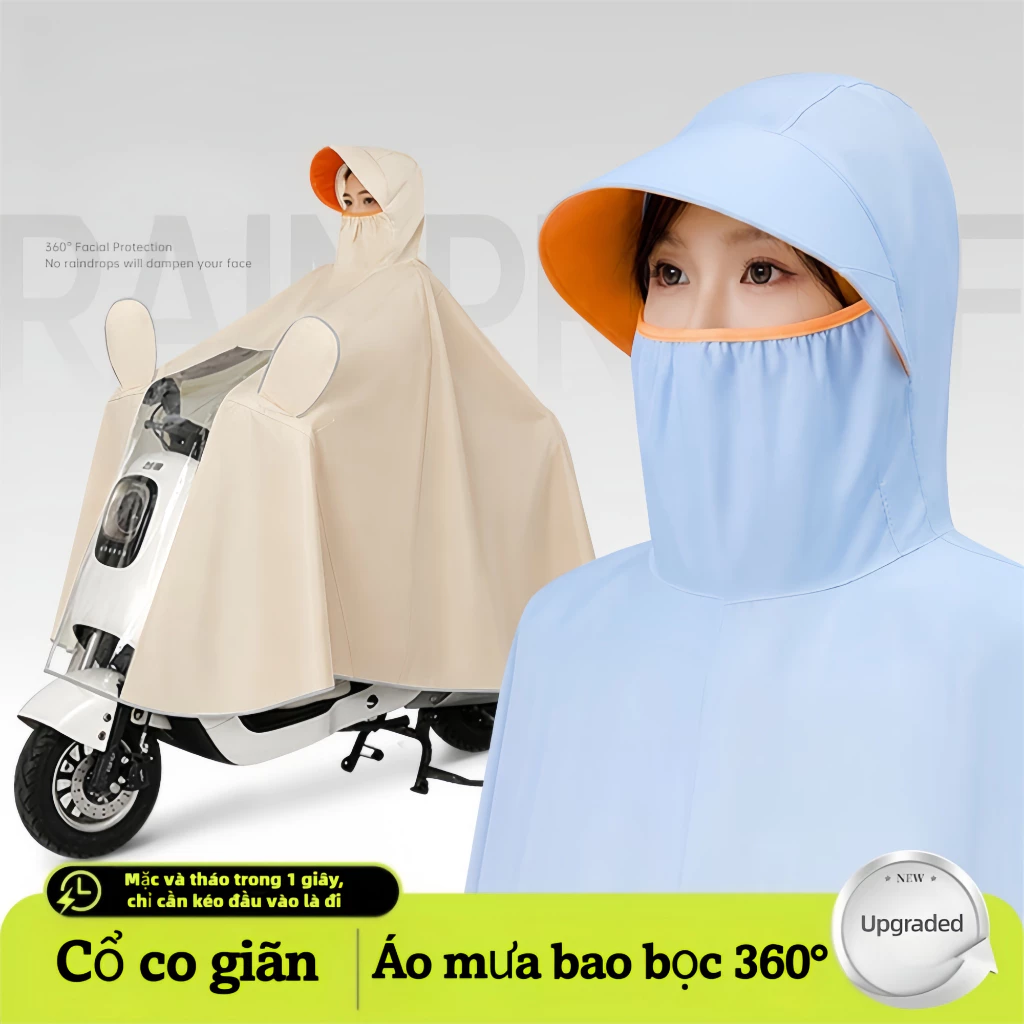 Áo Mưa Xe Điện Tích Hợp Toàn Thân Chống Mưa Mở Rộng Cực Lớn Unisex Xe Máy Pin Đi Xe Ô Tô Áo Mưa
