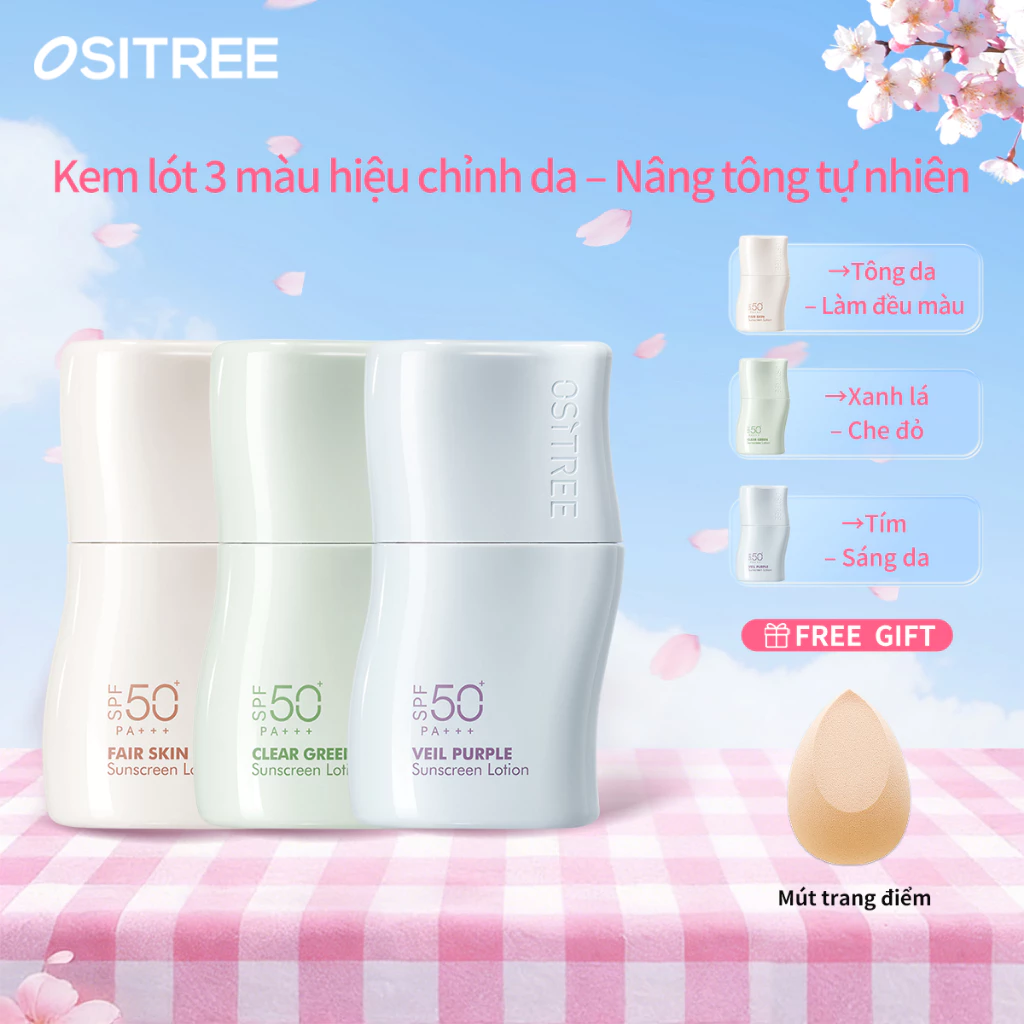 [LIVE x Ositree] Kem Chống Nắng Ositree Làm Trắng Da Chính Xác Tông Màu Ánh Sáng Kết Cấu Ánh Sáng Kem Chống Nắng