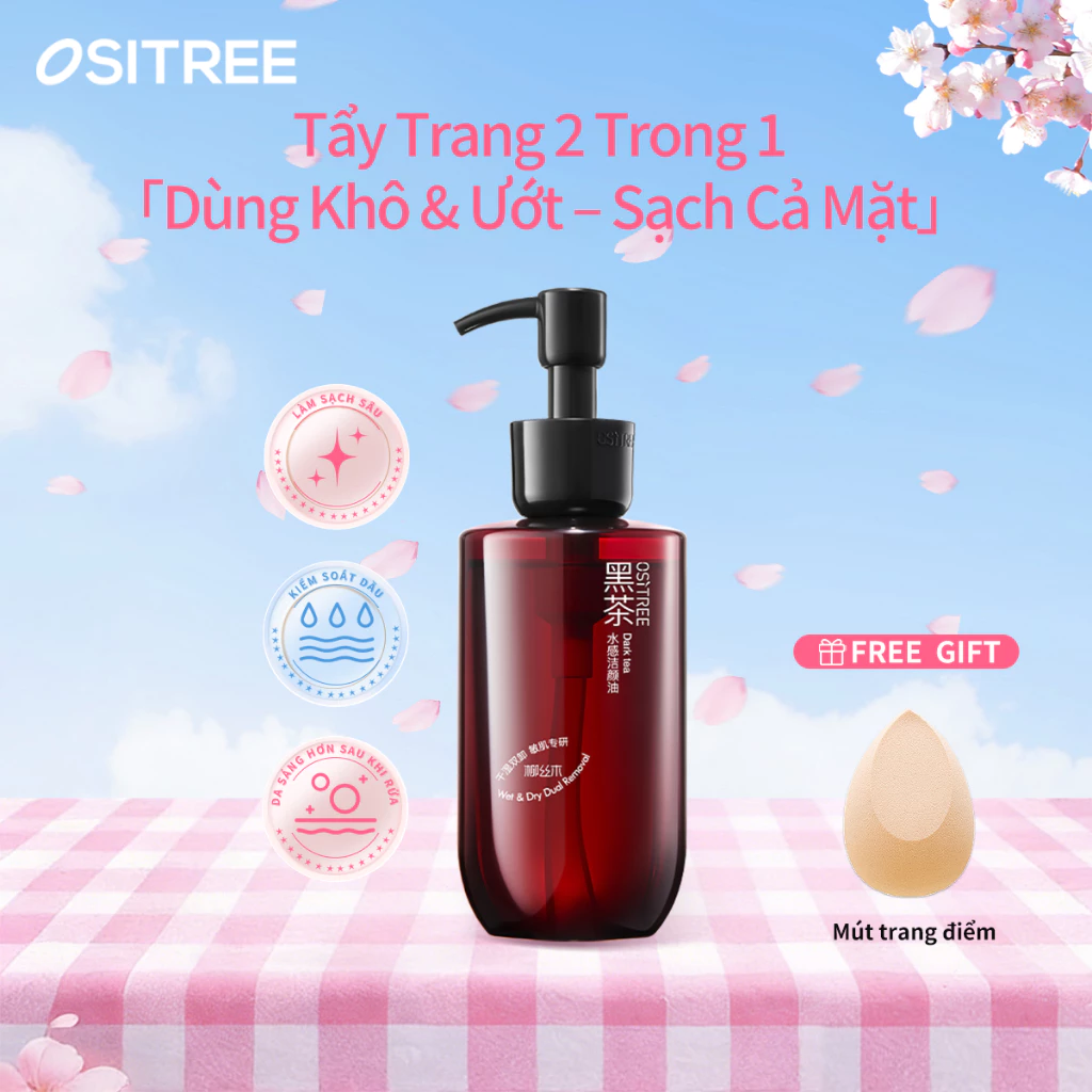 [LIVE x Ositree] Ositree Dầu Rửa Mặt 4.0 Nhẹ Nhàng Không Kích Ứng Trà Đen Chiết Xuất Thực Vật Ướt Khô Tự Nhiên Dầu Làm Sạch