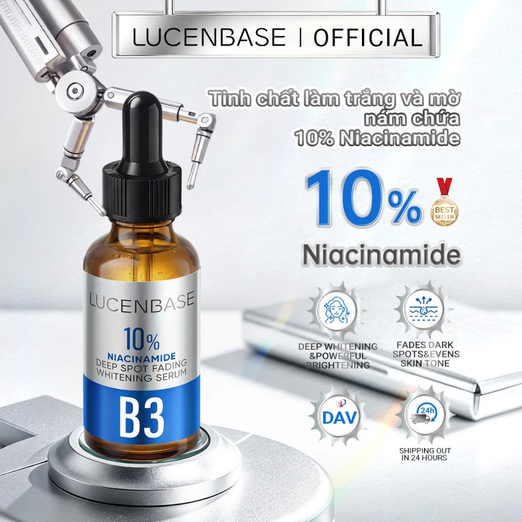 LUCENBASE Serum Niacinamide 10% Dưỡng Trắng Da Mờ Thâm 30ml - Tinh Chất Dưỡng Sáng Da