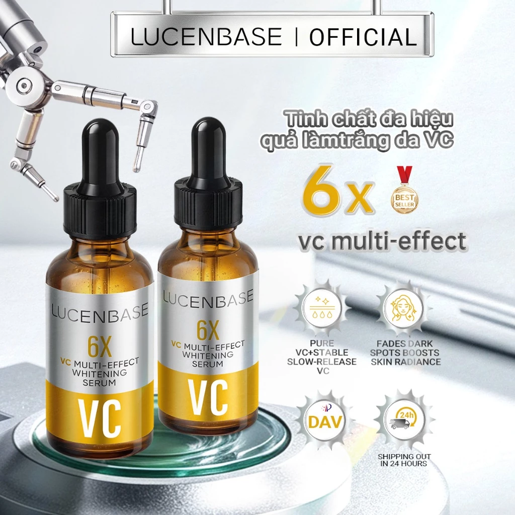 [2 Gói] Bộ Serum Làm Trắng Da Đa Năng LUCENBASE 6X VC- Vitamin C Làm Sáng Da & Tẩy Vết Thâm