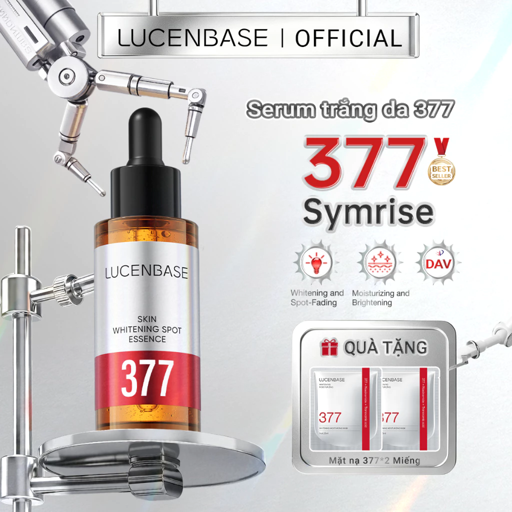 LUCENBASE Serum dưỡng trắng 377 dành cho da nhạy cảm giảm vết thâm, dưỡng ẩm & phục hồi da 30ml