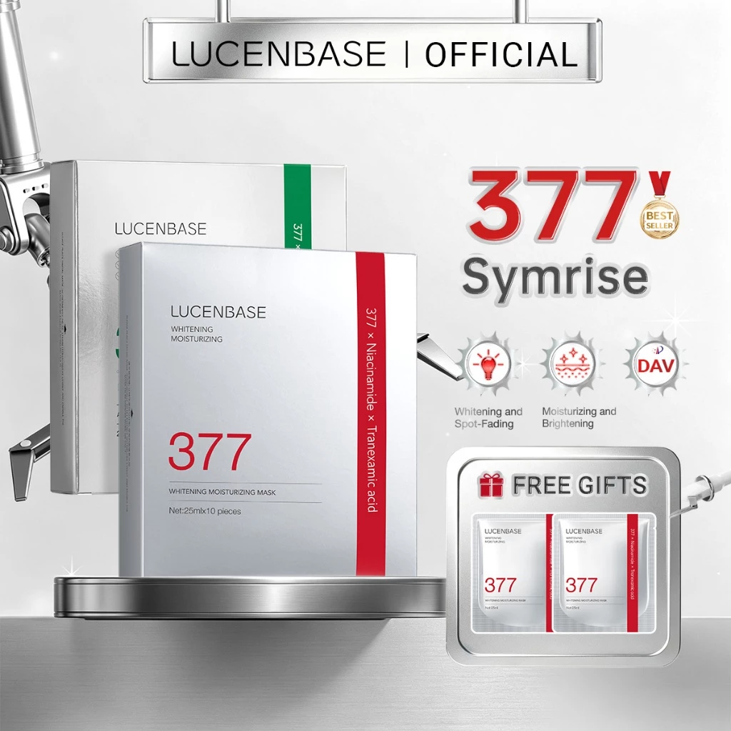 LUCENBASE Mặt nạ làm sáng da 377 Dưỡng Trắng Mờ Thâm & Cấp Ẩm (1 Hộp 10 Miếng) 25ml