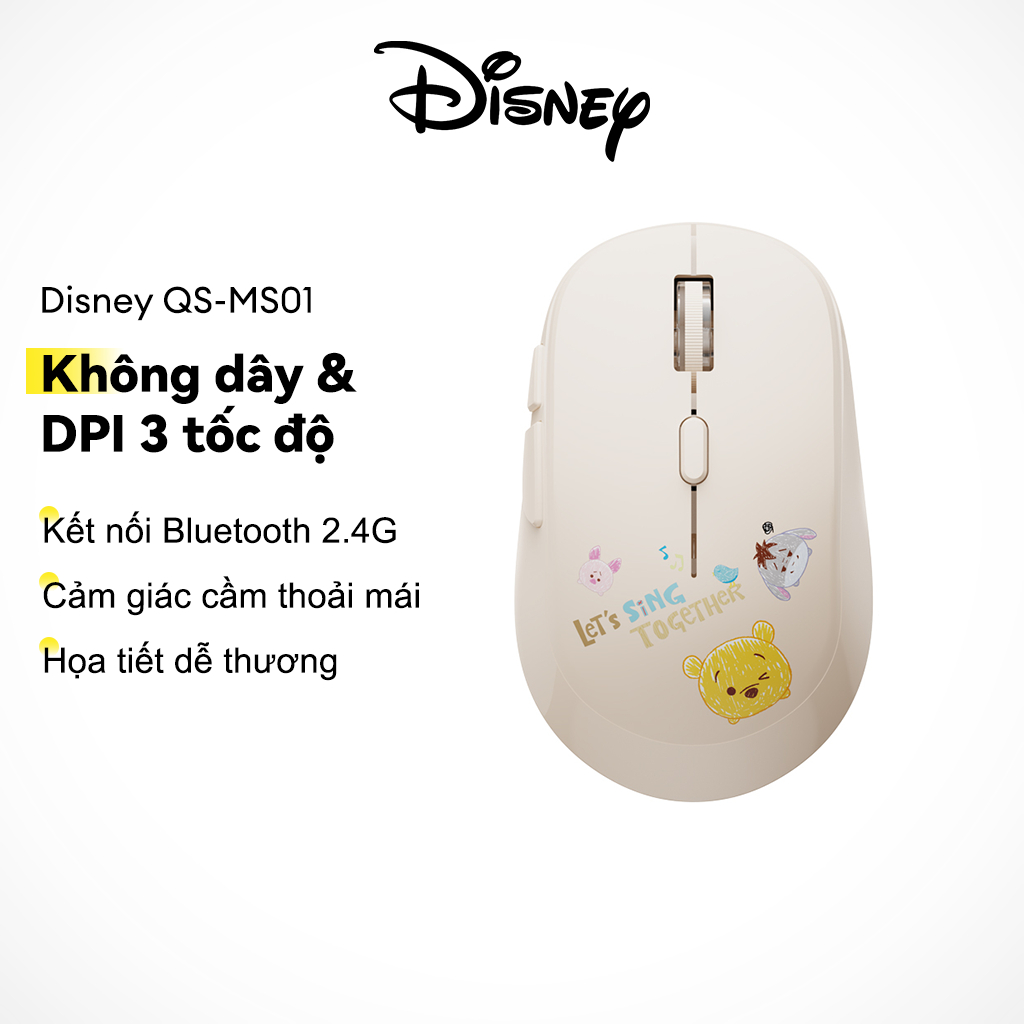 Chuột không dây Disney QS-MS01 Bluetooth 2.4G 3 tốc độ DPI Kết nối ổn định Tay…