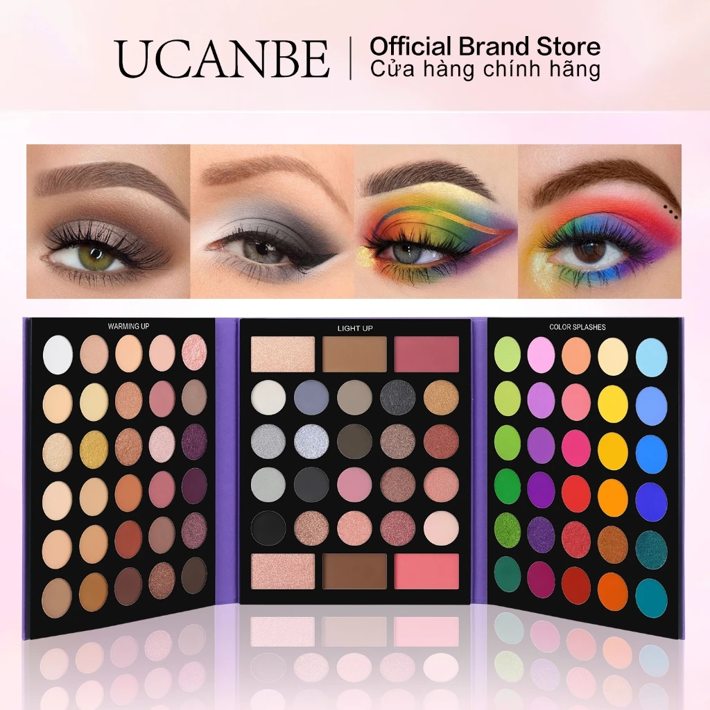 UCANBE Pretty All Set Eyeshadow Palette Bộ quà tặng ngày lễ Pro 86 màu Bộ trang điểm Matte Shimmer Eye Shadow Highlighters Contour Blush Powder All In One Pallet trang điểm