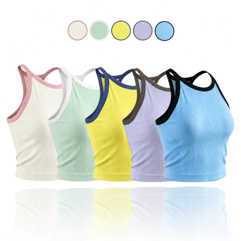 Áo không tay co giãn mềm mại vừa vặn dành cho nữ kèm miếng lót áo ngực tích hợp, thích hợp cho yoga, tập thể dục, chạy bộ, thể thao, áo lót bể xếp lớp thông thường, có sẵn 5 màu