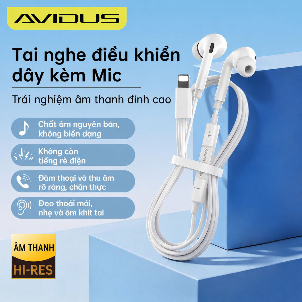 AVIDUS K10 K11 Giao diện Tai nghe SEMI-Ear có dây tích hợp micrô & Bộ điều…