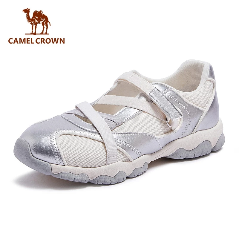 CAMEL CROWN THỂ THAO Nữ Bạc Mary Jane Đế Mềm Mại Thoáng Khí Nhẹ Đệm Thoải Mái Đi Bộ Hàng Ngày Hợp Thời Trang