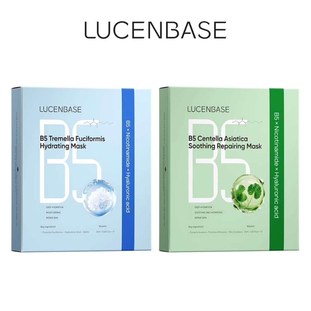 [LIVE x LUCENBASE] COMBO 2 Hộp LUCENBASE B5 Mask 10 Miếng (25ml/Miếng) – Mặt Nạ Dưỡng Ẩm Và Làm Dịu Da Sâu