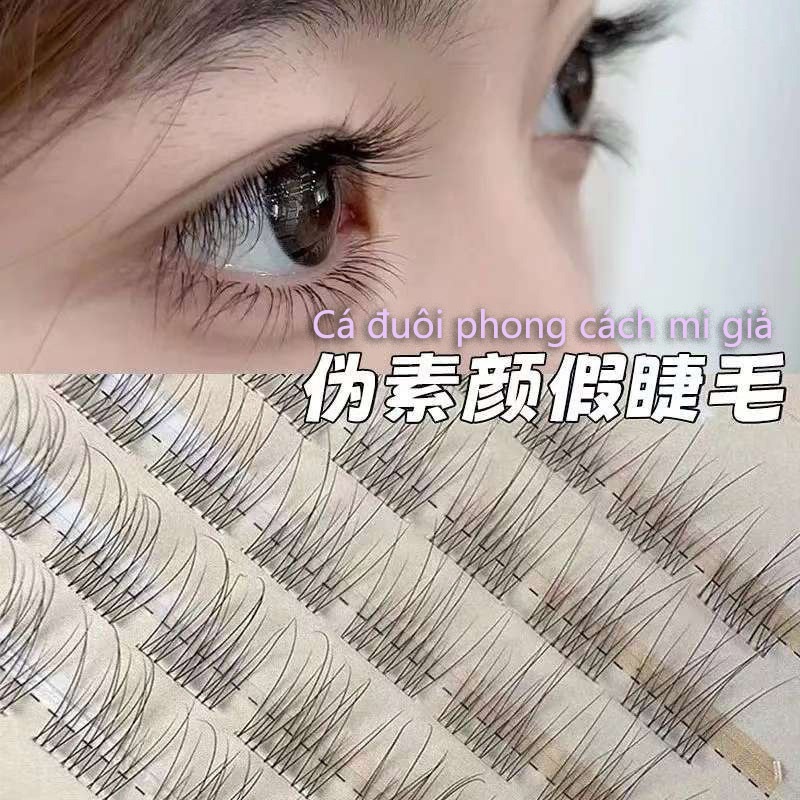 Đuôi cá phong cách mi giả có keo sẵn 12 cụm 36 cụm 120 cụm phân đoạn phong cách tự nhiên lông mi