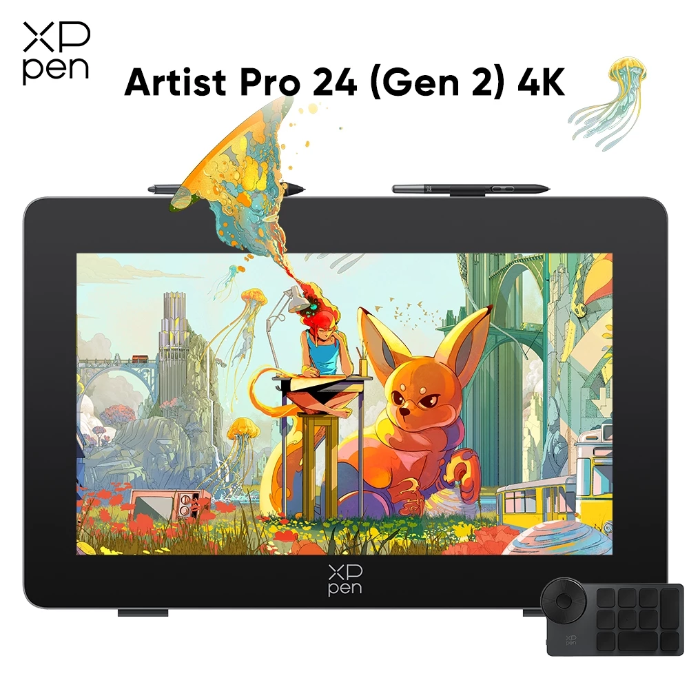 XPPen Artist Pro 24 Gen2 4K Màn hình bút vẽ kỹ thuật số với bút 16K Áp suất X3 Pro Kiểu dáng kỹ thuật số