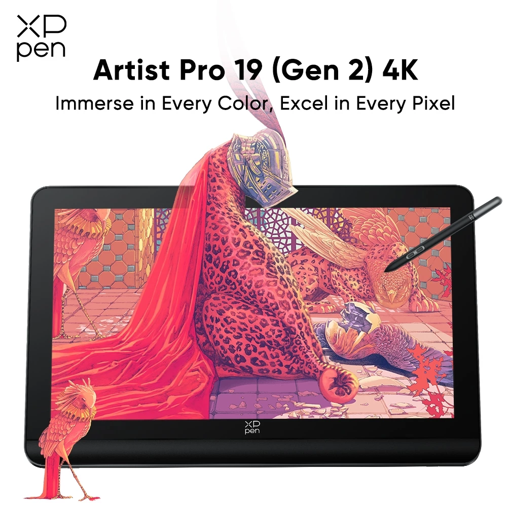 XPPen Artist Pro 19 (Gen 2) Màn hình bút 4K Màn hình vẽ đồ họa 18.4 inch với áp suất 16K