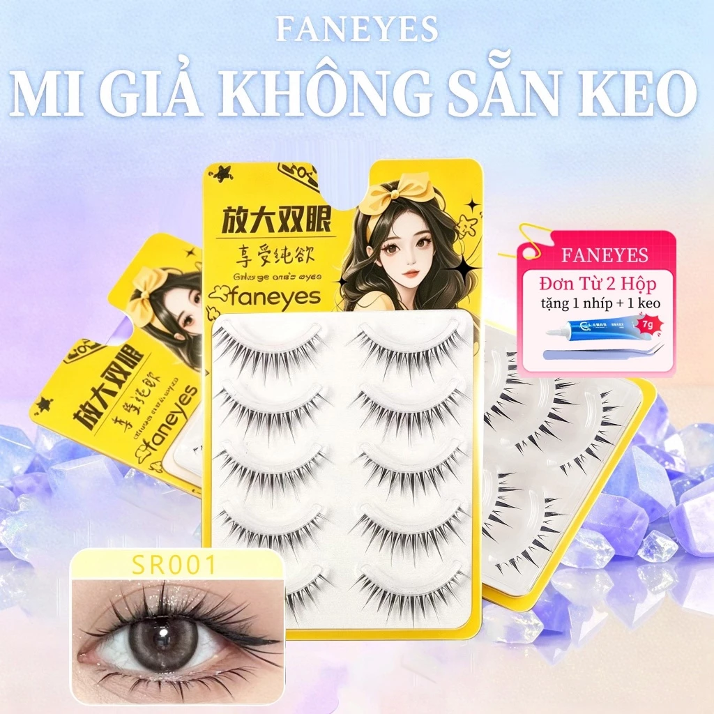 Mi giả, Mi giả không sẵn keo,kiểu mi một mảnh, cong tự nhiên, làm to tròn mắt, tạo hiệu ứng mi truyện tranh