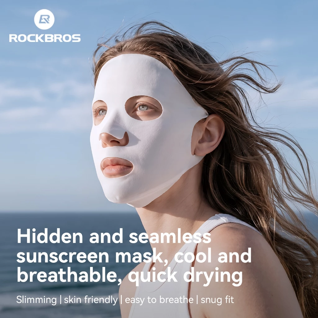 Mặt Nạ Chống Nắng Toàn Mặt ROCKBROS Ice Silk UPF50+ Chống Tia Cực Tím Co Giãn 4 Chiều Thoáng Khí Đi Xe Đạp Câu Cá Chạy Bộ Leo Núi
