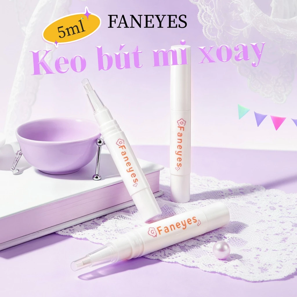 Ke mi giả trong suốt nhanh khô chống nước chống mồ hôi không vết giữ nếp lâu dài dụng cụ dán mi dạng bút xoay tiện lợi