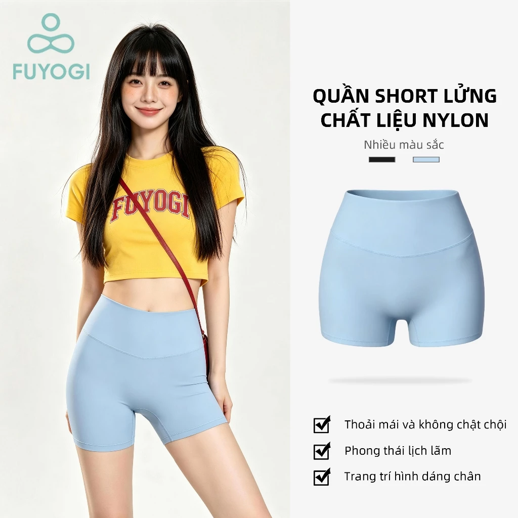 FUYOGI Quần Short Thể Thao 3 Inch Nữ Cao Cấp Co Giãn Thiết Kế Pilates Yoga Thể Dục Thường Ngày