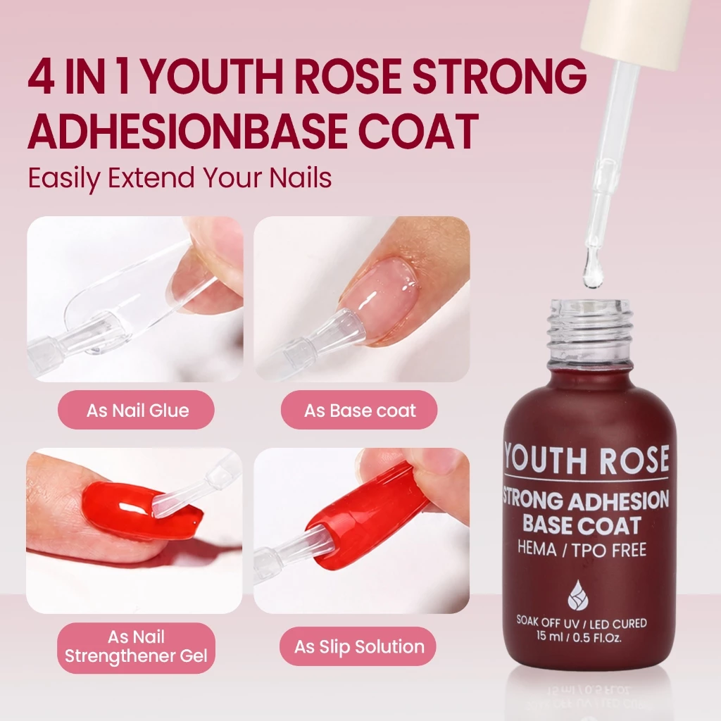 YouthRose HEMA & TPO FREE Keo Nền Siêu Bám 15ml Base Gel Gia Cố Móng Chống Bong Tróc Siêu Bền Chính Hãng