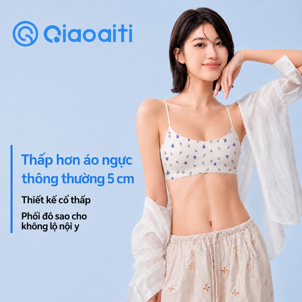 Qiaoaiti Áo Bra Nữ Không Gọng Mặc Được Nhiều Kiểu Dáng Demi Cổ Thấp Bản Lưng…