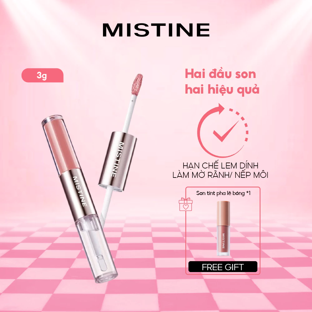 Son môi hai đầu giữ màu lâu MISTINE Sáng da tự nhiên Không dễ dính cốc 3g
