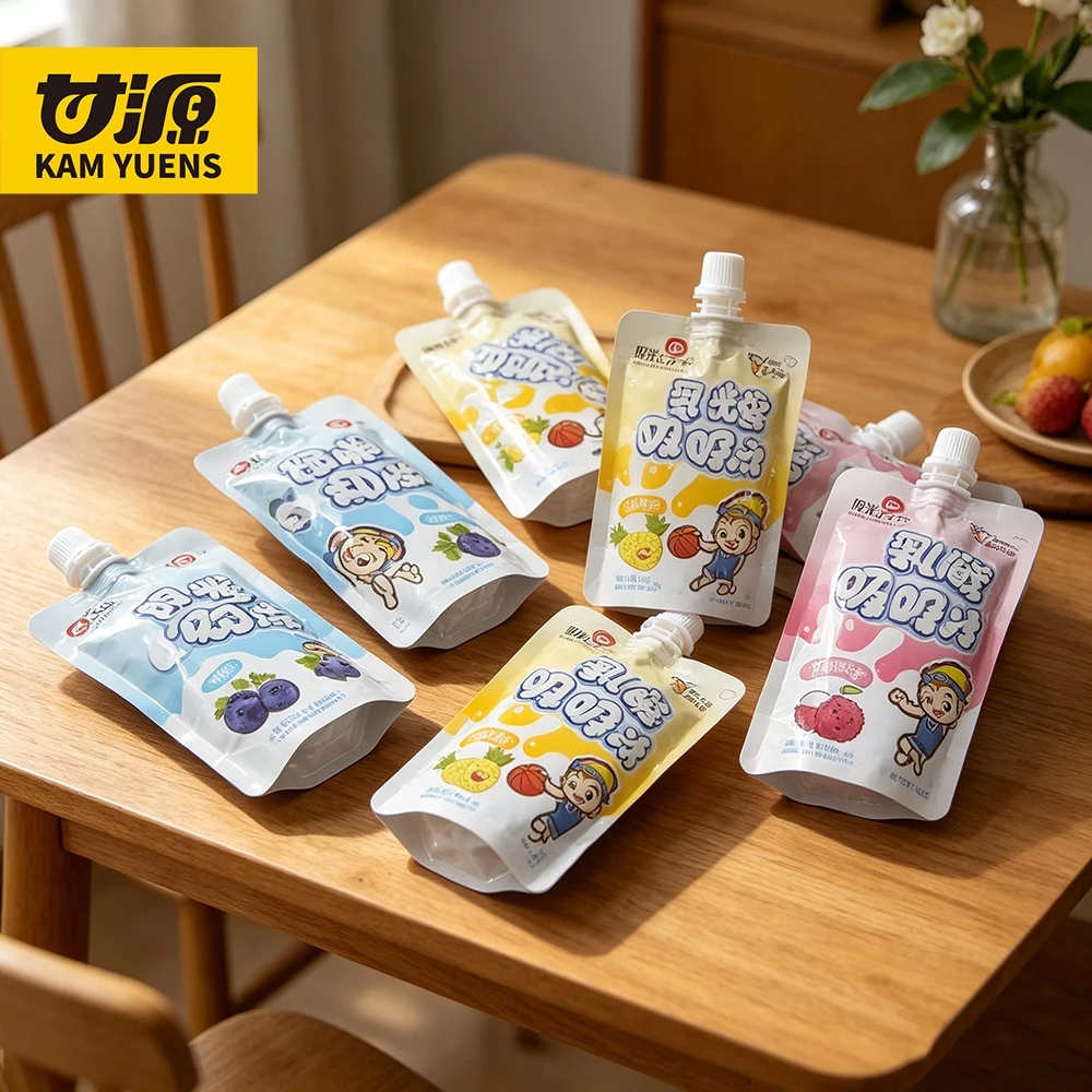 Túi đựng đồ uống thạch trái cây Hương vị quả việt quất Hương vị dứa Hương vị trái cây khác nhau 120g Một túi thạch