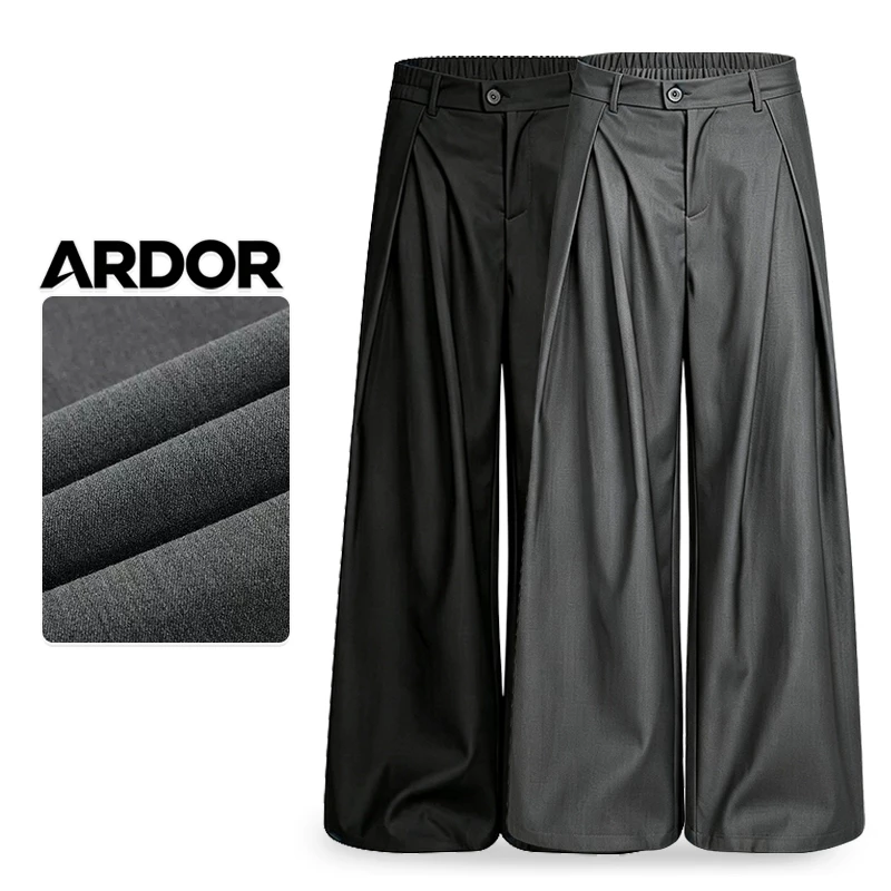 ARDOR Quần Tây Baggy Nam Nữ Ống Rộng Cao Cổ Form Rộng Xếp Ly Xám Đen Chất Liệu Vải Cao Cấp Không Nhăn Thời Trang Unisex Quần Ống Đứng Rộng Dài Tới Gót Chân Mặc Đi Làm Đi Chơi Công Sở Đi Học Phong Cách Hàn Quốc Oversize