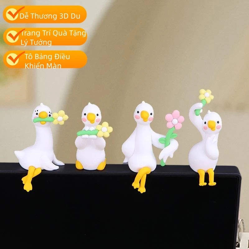 GUOUQNA Hình Vịt 3D Dễ Thương Để Bàn Bảng Điều Khiển Màn Hình TV Trang Trí