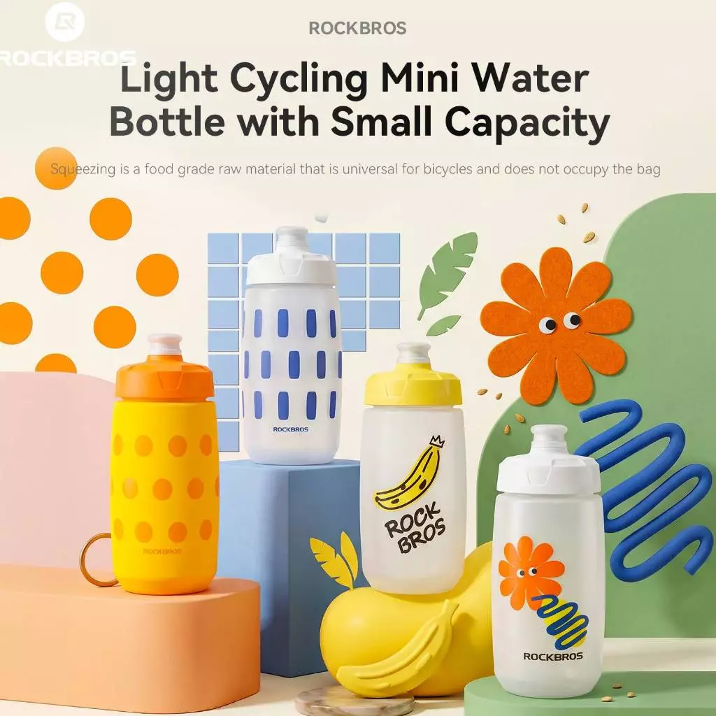 【Giao hàng 3 ngày】Bình Nước Xe Đạp ROCKBROS Trẻ Em Mini 430ML PP5 Bóp Để Uống Chống Rò Rỉ Nhẹ Cho Đường Bộ MTB
